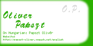 oliver papszt business card